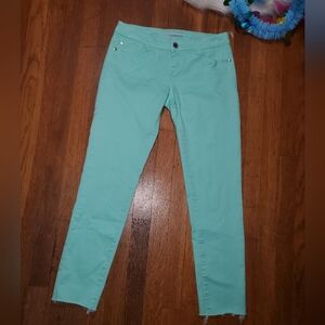 Celebrity Pink Lucite Green Skinny Jeans
